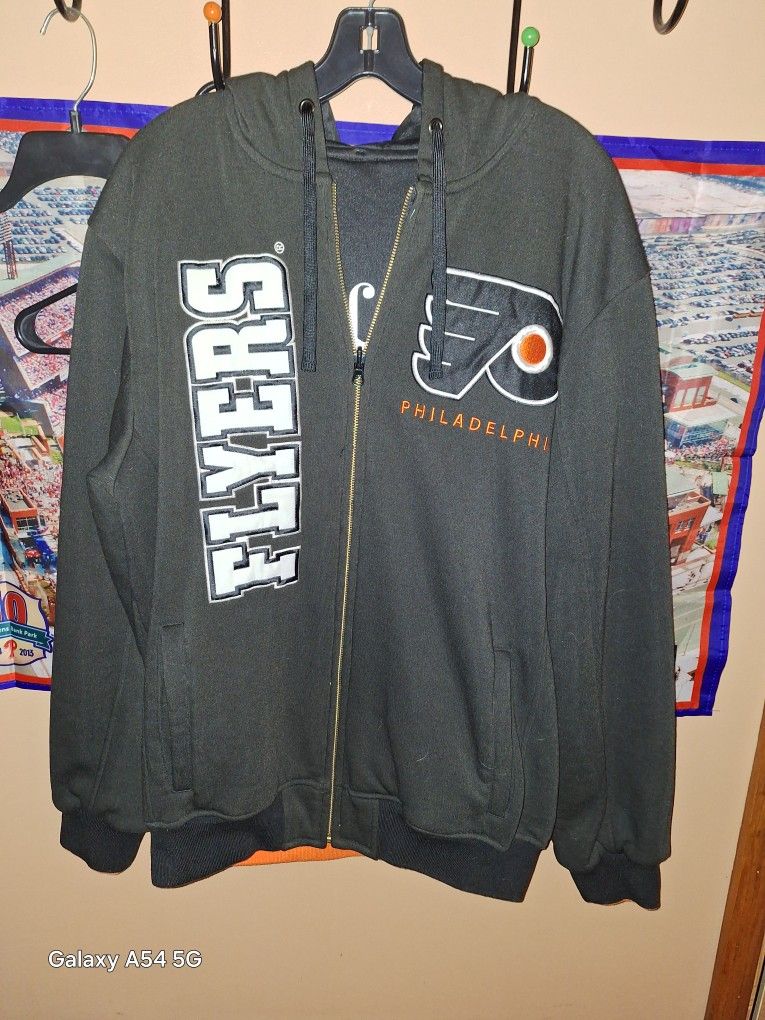 Philadelphia Flyers L NHL G3 reversible hoodie jacket $75