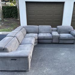 🛋️ Sofa/Couch Sectional - Microfiber - 3 Recliners - Gray - Delivery Available 🚛