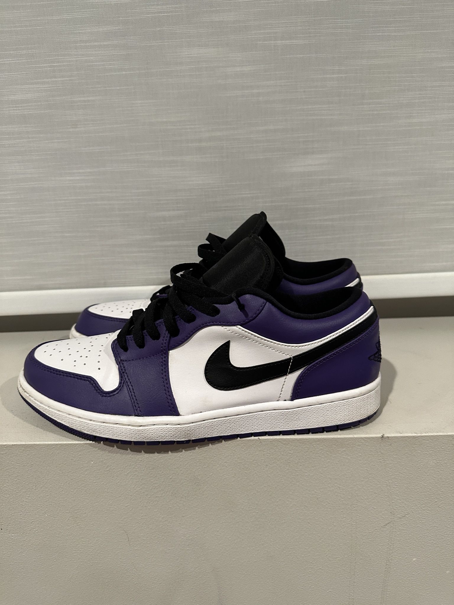 Jordan 1 Low Court Purple White - Size 12.5