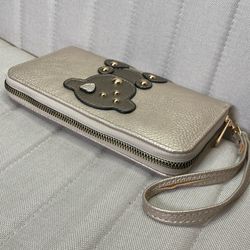 Beige and Gold Teddy Wallet