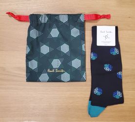 NEW WITH TAG + BRANDED BAG Paul Smith Navy Socks One Size MADE IN ITALY