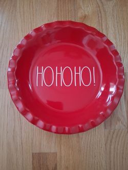 NEW Rae Dunn Ho Ho Ho! Christmas Pie Dish