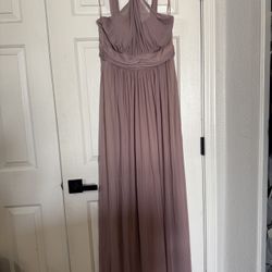 Pastel Pink Dusty Rose Prom Wedding Bridesmaids Size Large Event Party Long Floor Dress
