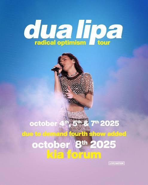 Dua Lipa Concert Tickets October 8th Los Angeles