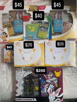 Pokémon 30th 25th celebrations etb booster bundle tech stickers poster box
