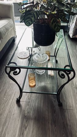 Glass coffee table
