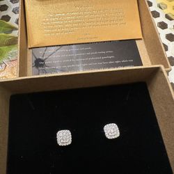 Moissanite Diamond Cushion-Cut Stud Earrings