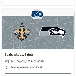 2 Tickets To Seahawks/Saints Game
