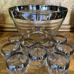Mid Century Barware Dorothy Thorpe Roly Poly & Punch Bowl Set