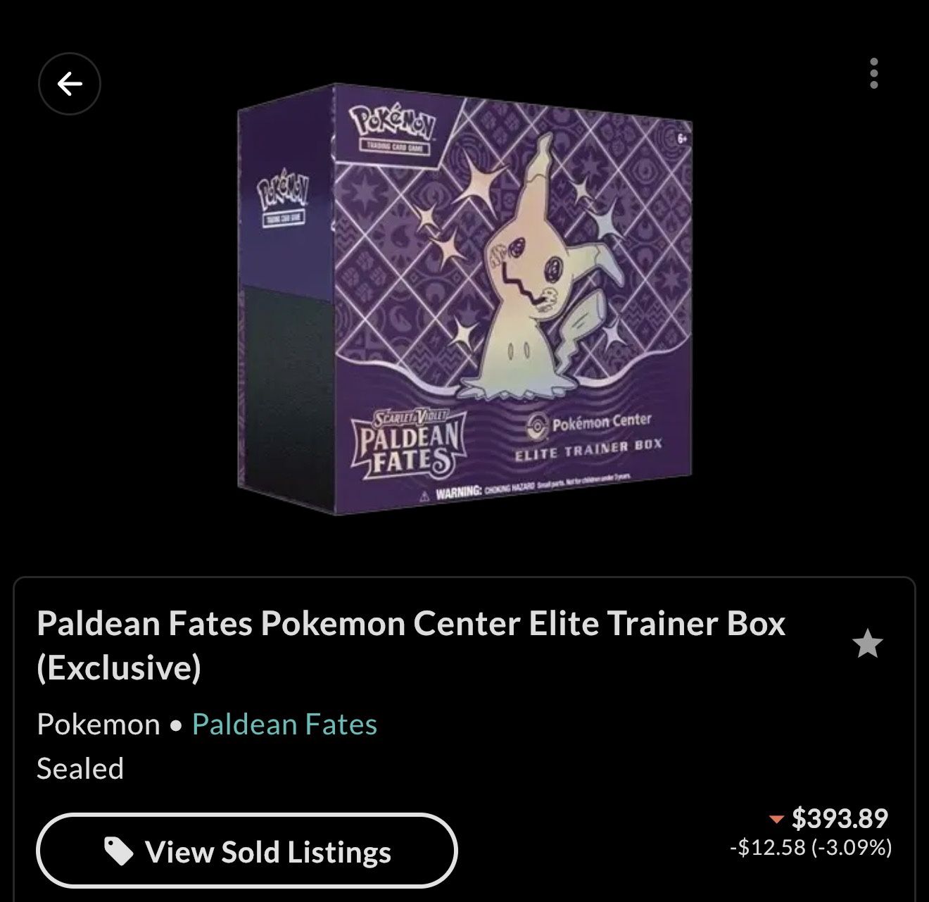 Paldean Fates Pokemon Center Elite Trainer Box