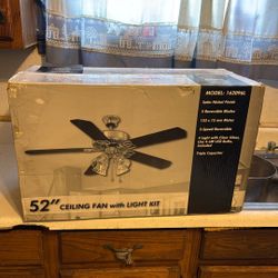 52 “ Ceiling Fan With Light Kit