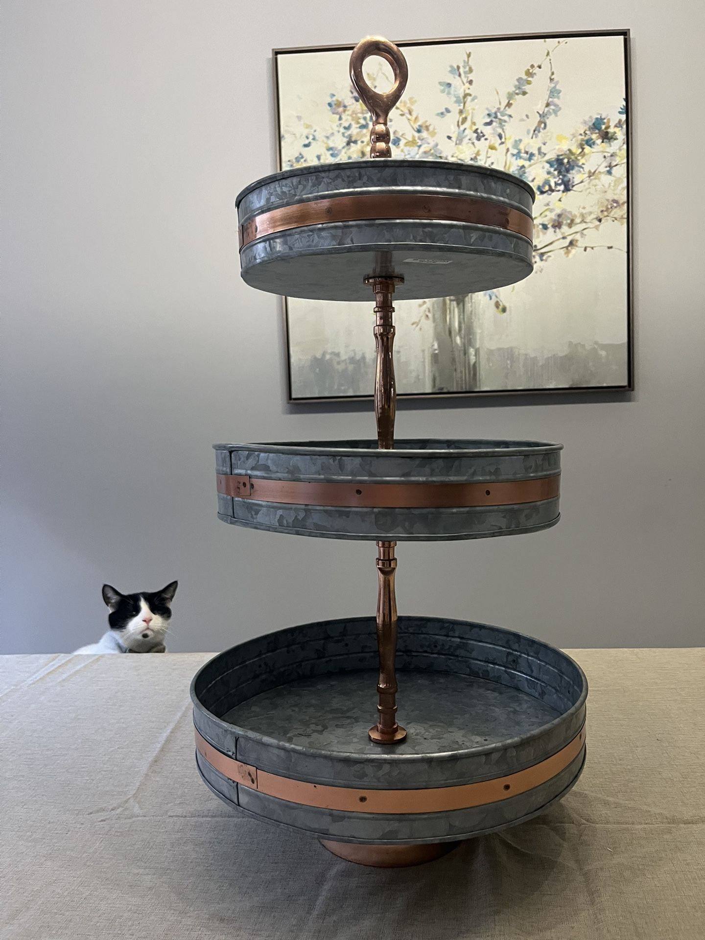 Galvanized 3 Tier Serving Stand