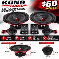 Kong Audio 6.5” Component Speaker Set – $60 Per Set