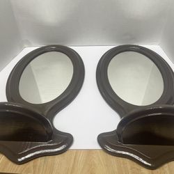 A Pair of refinished wood mirrors