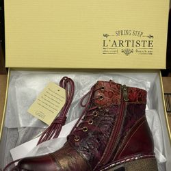 L'Artiste by Spring Step Leather Lace-Up Boots - Fallinluv