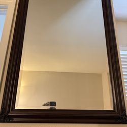 2 large, traditional wall mirror with an ornate dark wood 29x42"