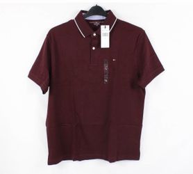 Tommy Hilfiger Men's Short Sleeve Cotton Classic Fit Striped Collar Polo M
