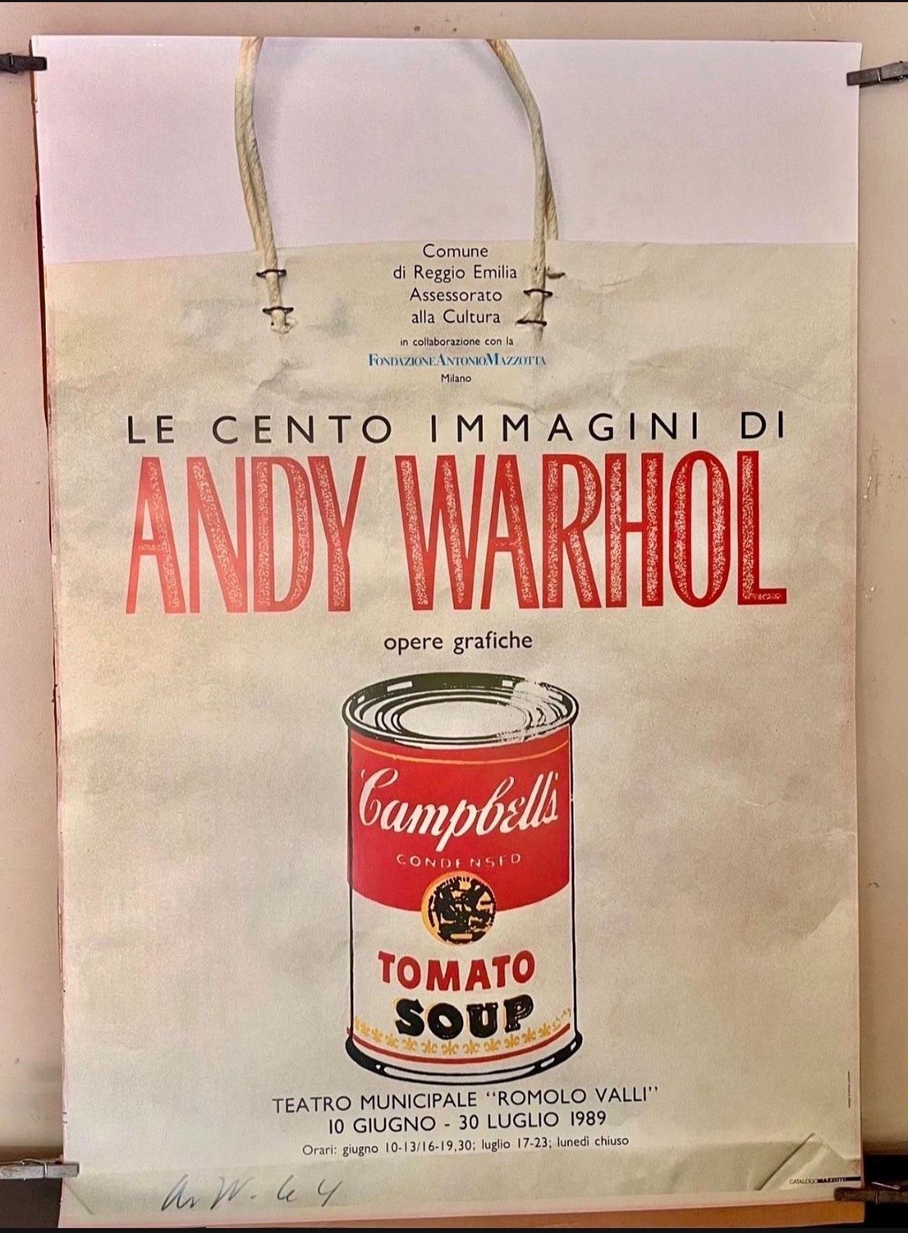 1989 ANDY WARHOL Pop Art Poster “SOUP CAN ON BAG” 28”x 37” Original.