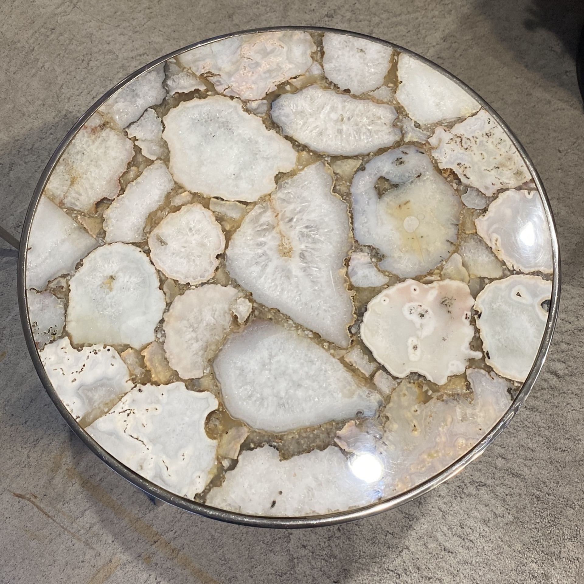 Silver Marble End Tables 