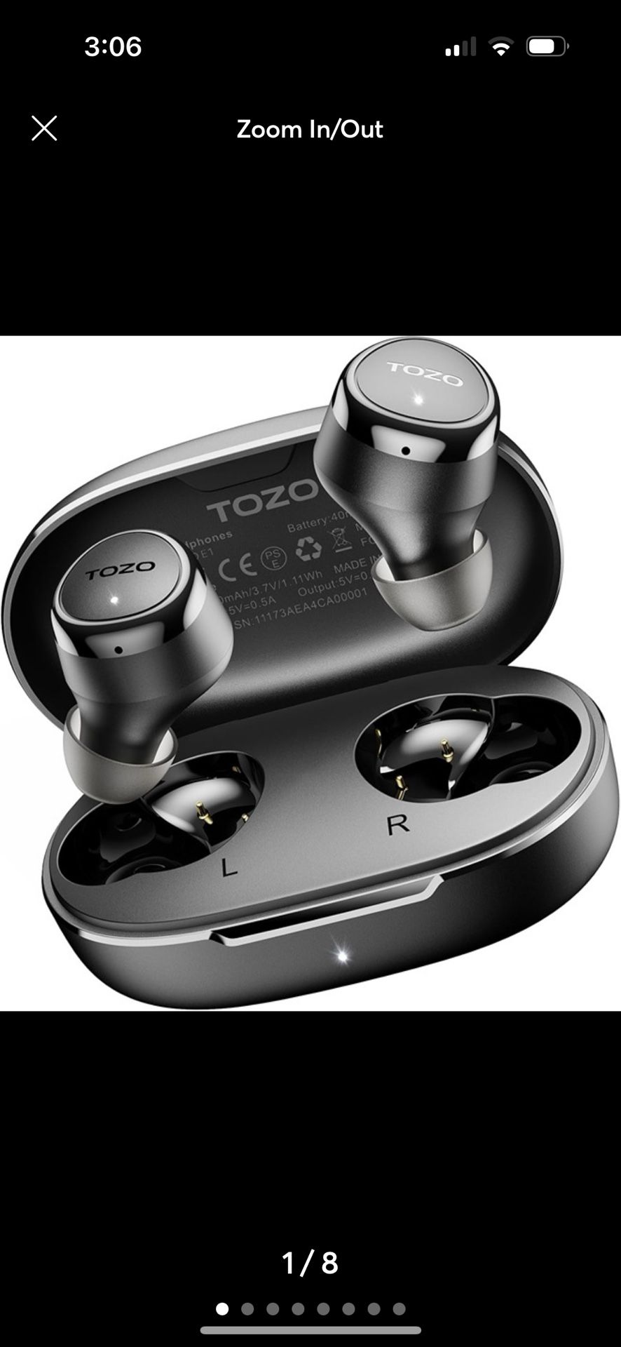 TOZO E1 Wireless Earbuds Bluetooth 5.3 Immersive Premium Sound Headphones