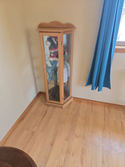 Glass and wood cabinet