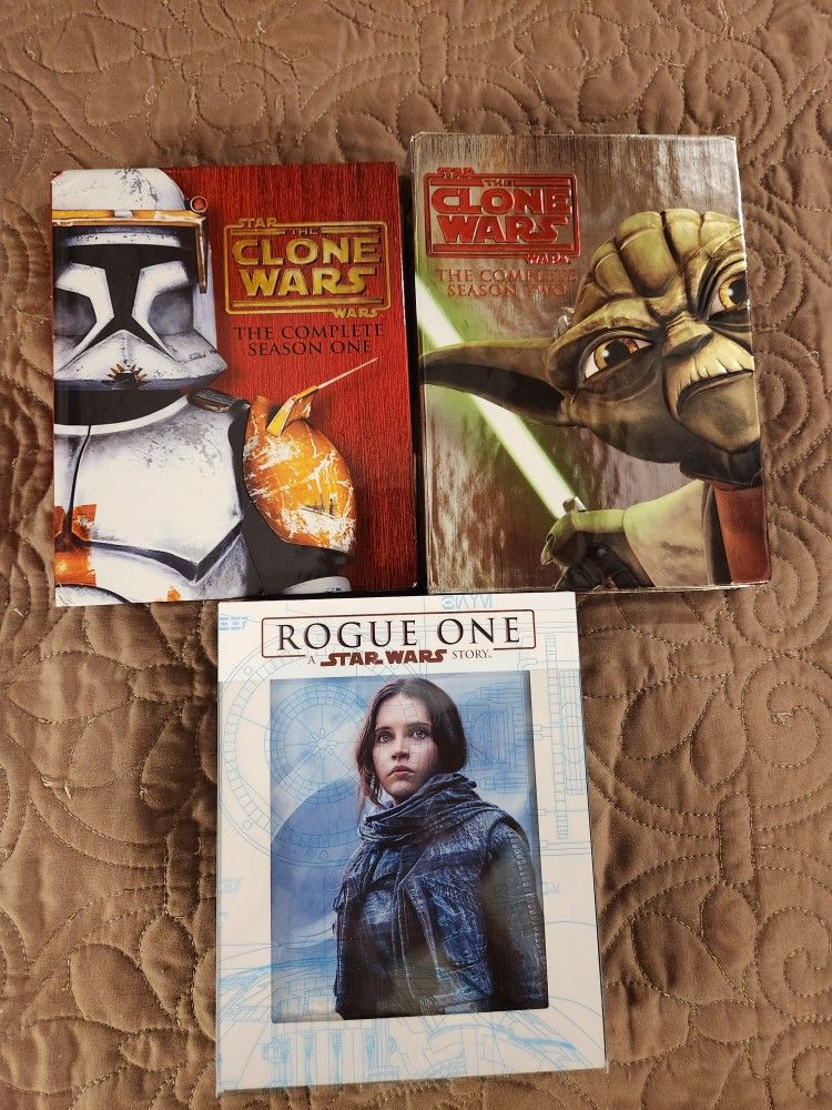 Set of 3 collectible Star Wars Dvd / Blu Rays sold together as a set read description for details