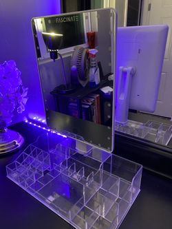 Mirror with lights and make components