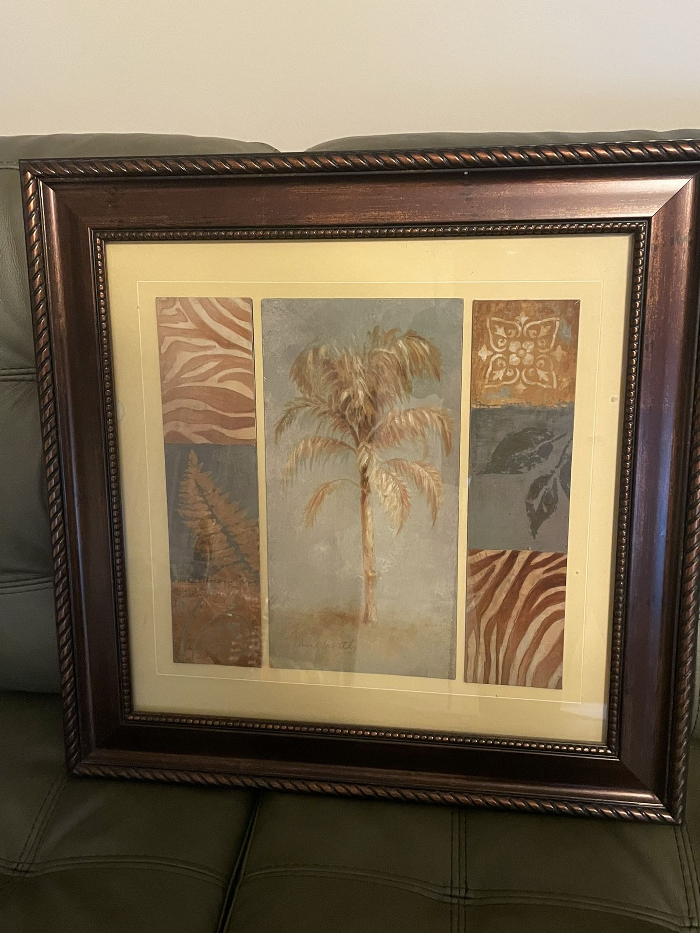 Framed Picture Palm Tree & Zebra