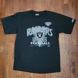 Vintage 1994 Los Angeles Raiders 75th Anniversary Single Stich T-Shirt (Men's Size: XL) [Made in USA]