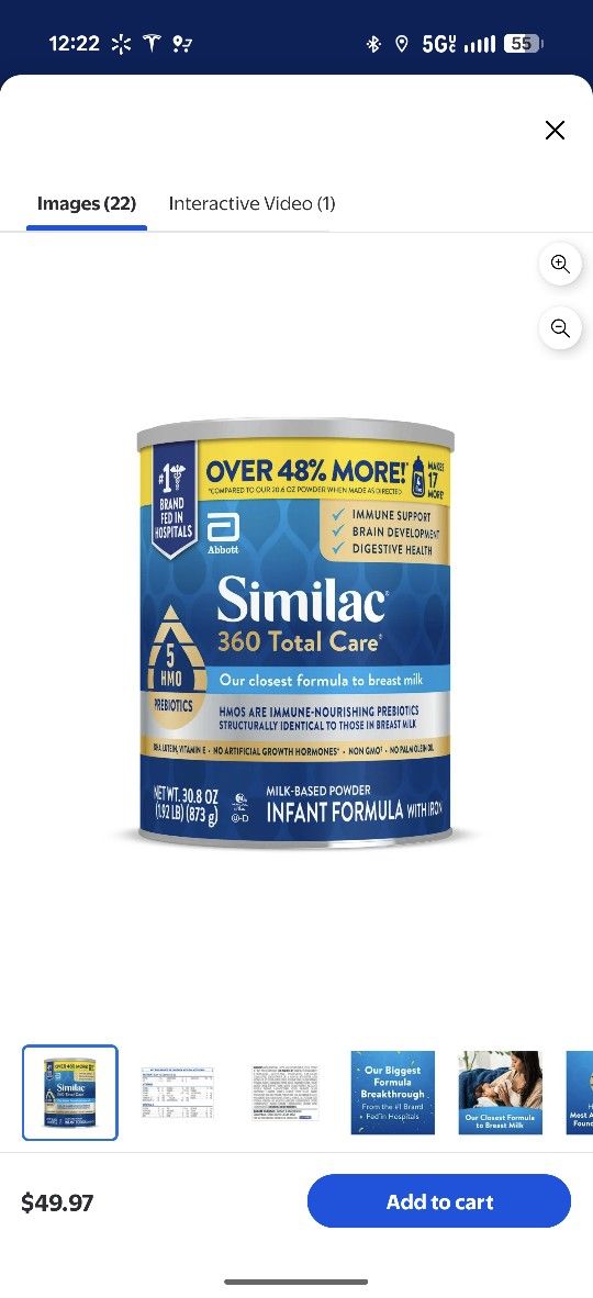 Similac 360 Total Care Powder, 30.8-oz Value Can - 48% More