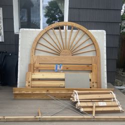 Free Wood Bed Frame, Mattress And Box spring 