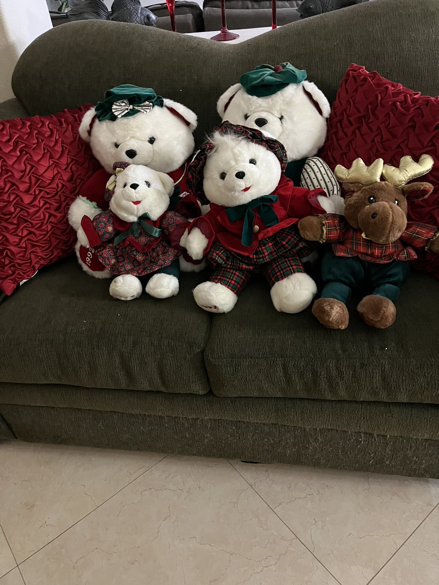 Christmas Teddy Bears And Moose