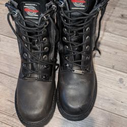 Milwaukee Motorcycle Clothing Company MB416 Men's 9.5DBlack Trooper Motorcycle Leather Boots
