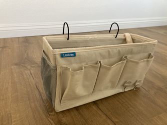 Labitree Bedside Caddy, Hanging Storage Organizer 6 Pockets Canvas Bag for Bunk
