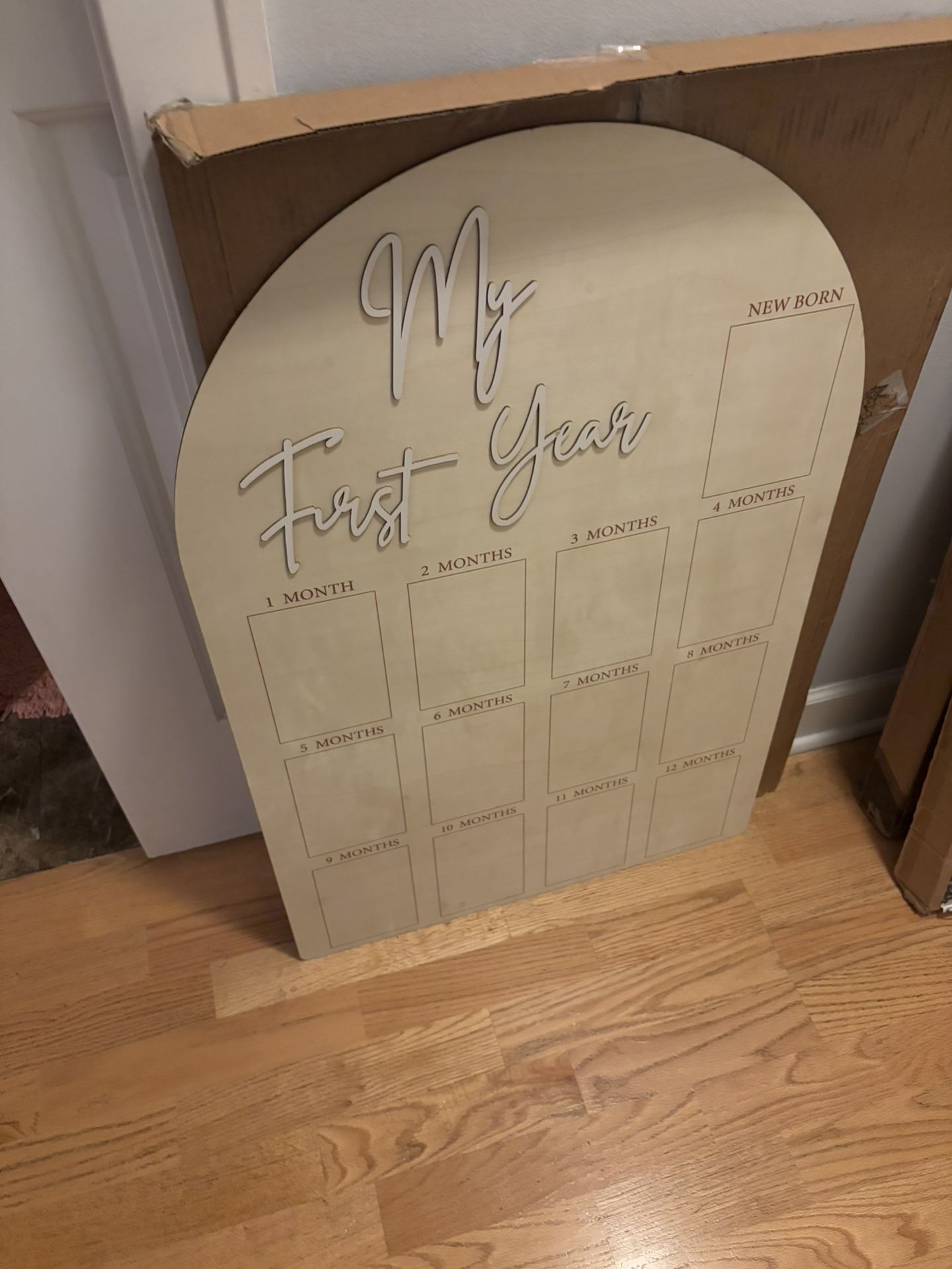 My First Year Plaque, 33x22”, 13 photo spots for 4x6”s