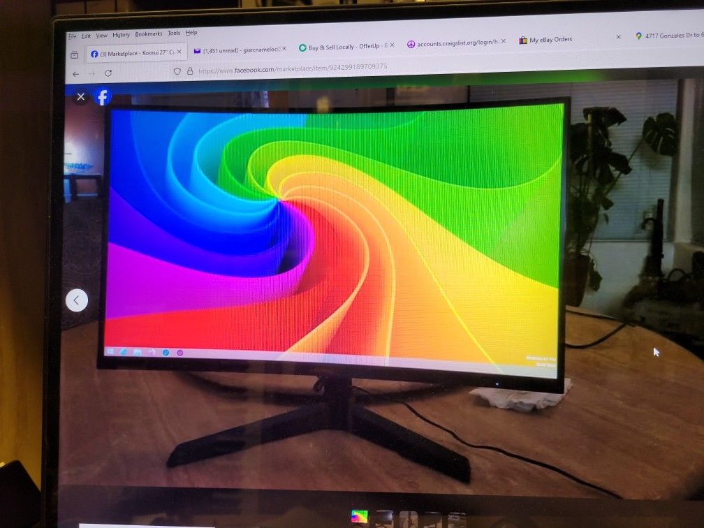 Koorui 27" Curved Framless Gaming Monitor 144Hz 1ms 2560x1440 Resolution 