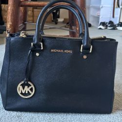 Michael Kors Black Saffiano Leather Satchel