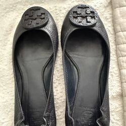 Blue/Black Tory Burch Ballet Flats