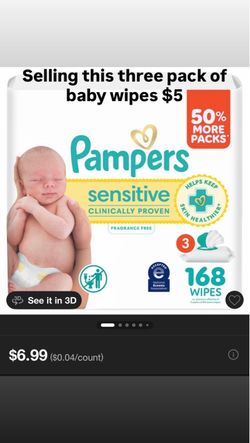 Pampers Sensitive Baby Wipes 3-Pack