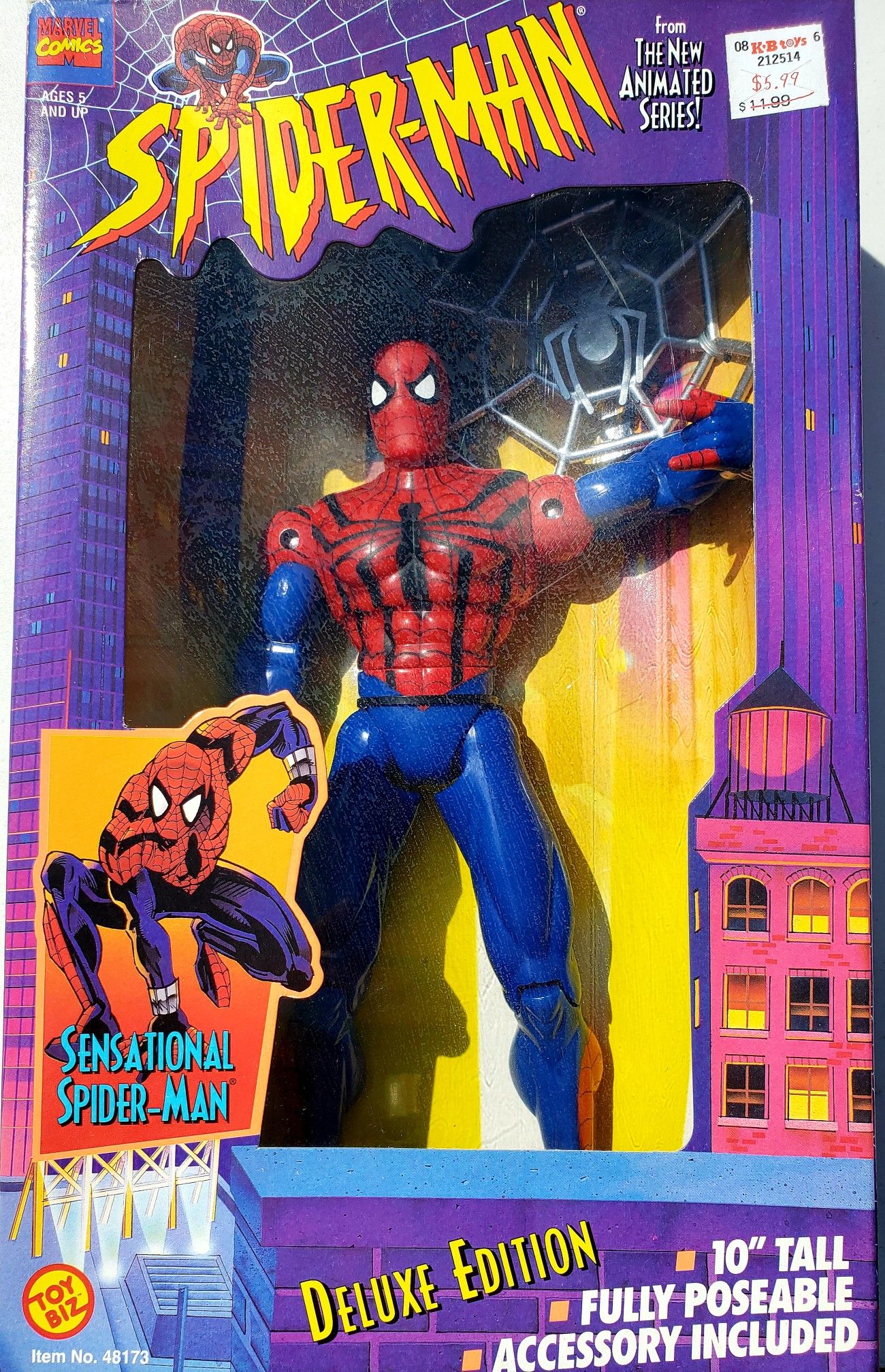 Sensational Spiderman 10" 1994 Marvel Toy Biz