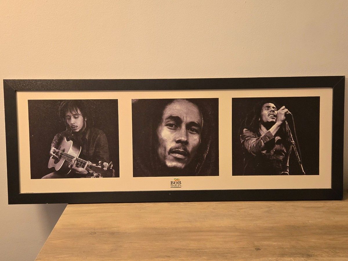 Bob Marley Black Frame 12” X 36”