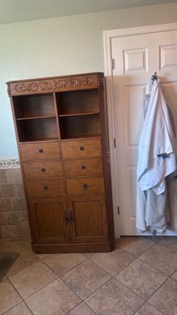 Wooden bathroom cabinet