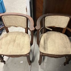 vintage corner armchairs: