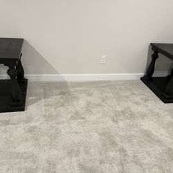 Two (2) Large Black End Tables Farmhouse Style 