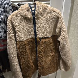 Mens Brown Sherpa Jacket Large