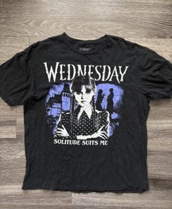 Wednesday Official Merch T Shirt “solitude Suits Me” Size XL