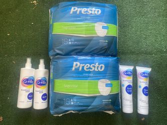 Presto Pull Ups, Protective Pads , Lotion And Wash.