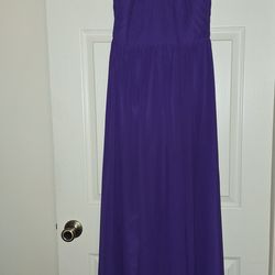 Azazie purple maxi dress with spaghetti straps and zipper back