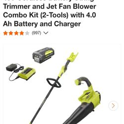 Ryobi 40v Trimmer And Leaf Blower Set