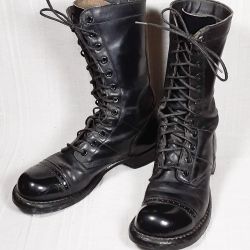 Vintage Womens Corcoran Black Leather Army Jump Boots Size 8